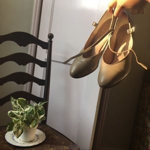 Tan Low Heeled Ballroom Dance Shoes